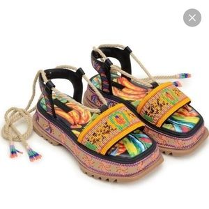 FARM Rio Beaded Banana Flatform Sandals
